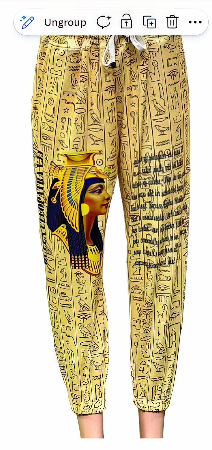 -Pants with patterns, shapes, and colors