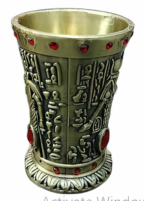 -Medium metal cup with beautiful beads