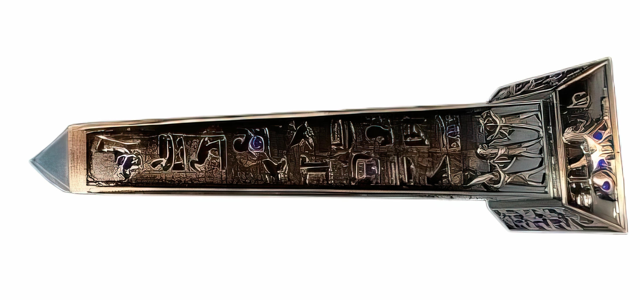 -Pharaonic Engraved Metal Obelisk
