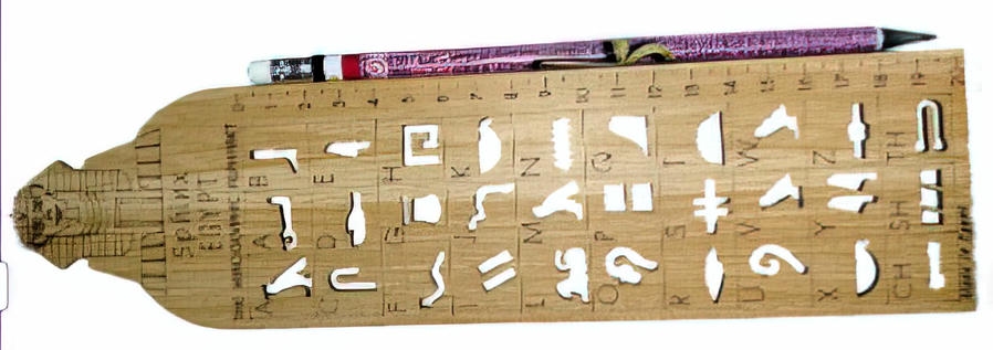 -Engraved ruler with pencil with various shapes