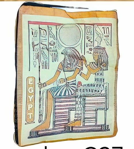 -Medium-sized canvas bag with Pharaonic print, various designs
