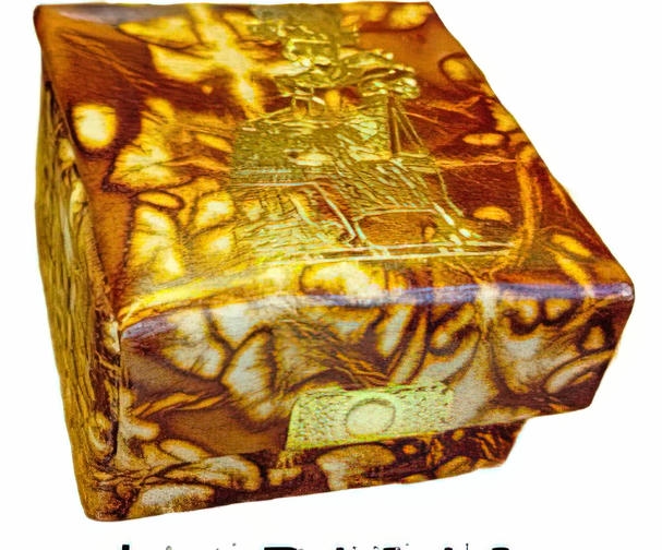 -Square leather box, various shapes and colors, 10 x 10 cm