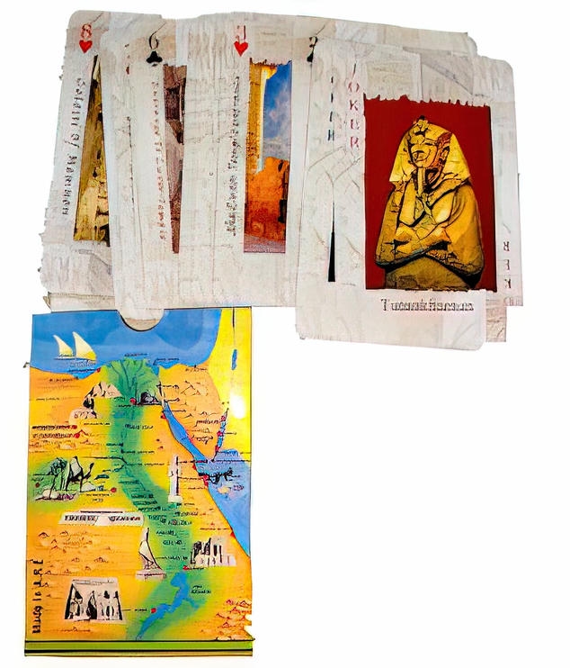 -Pharaonic playing cards with various shapes and colors